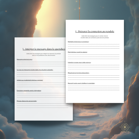 Sommaire de l'e-book Le Pendule au Quotidien par Myvelyshop - Initiation et exercices pour l'intuition.
