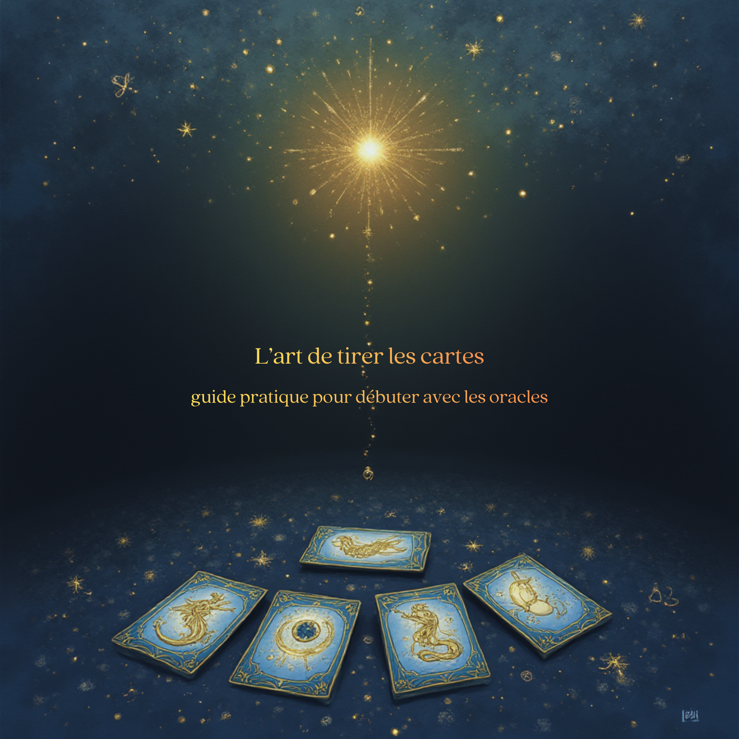 Couverture du guide pratique "L'art de tirer les cartes" pour débuter avec les oracles par Myvelyshop