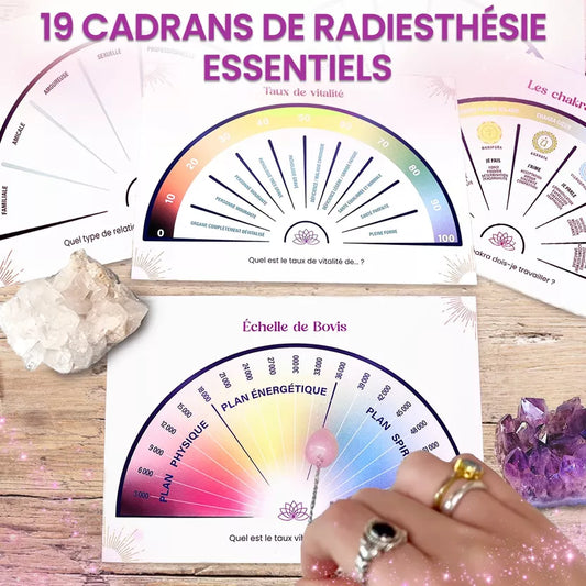 Cadran du Coffret complet d'initiation au pendule divinatoire avec livre et accessoires Myvelyshop