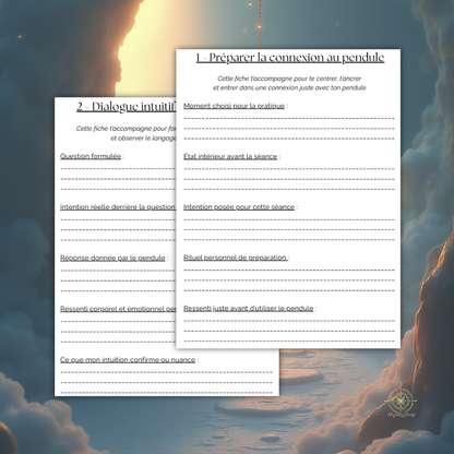 Fiche d'exercice PDF pour débuter au pendule divinatoire et poser des questions claires