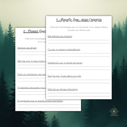 Rituel de Nouvelle et Pleine Lune format PDF pour poser ses intentions en conscience