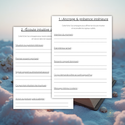 Pages de journal d'intuition et d'écriture spirituelle pour développer son écoute intérieure