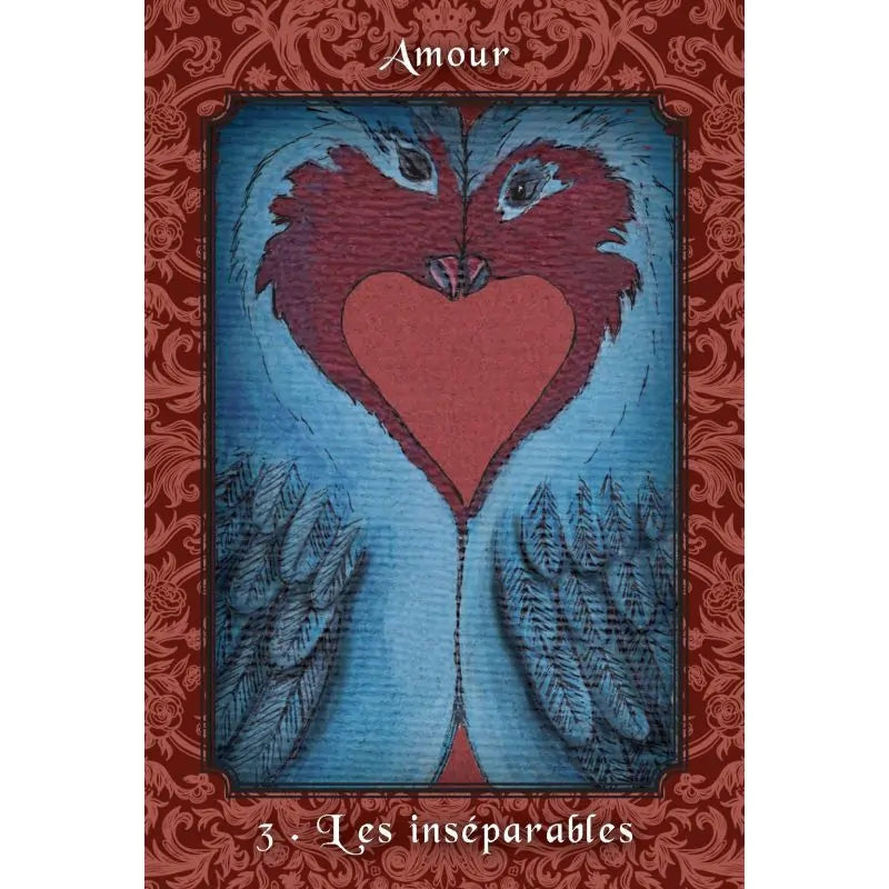 Carte "Les inséparables" (Amour) de l'Oracle de l'Arbre de Vie, illustrant l'union et la vibration du cœur dans tes rituels.