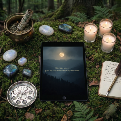 Mockup de la couverte de l'ebook rituel de lune myvelyshop