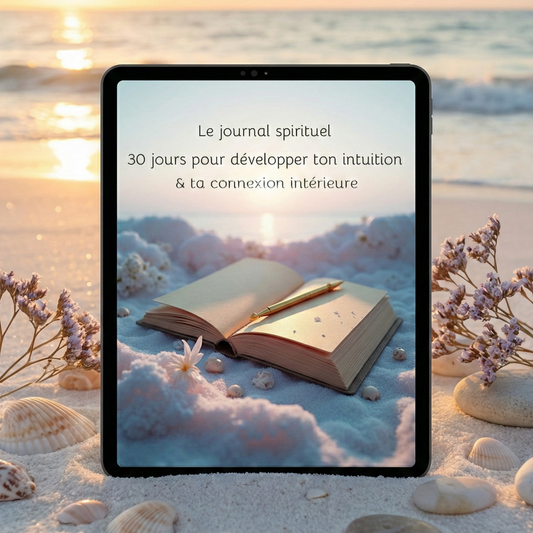 Mockup de Couverture de l'e-book Le Journal Spirituel par Myvelyshop - 30 jours pour développer son intuition.