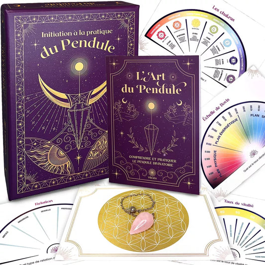 Coffret complet d'initiation au pendule divinatoire avec livre et accessoires Myvelyshop