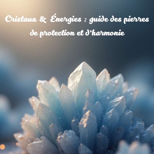 Couverture de l'e-book Cristaux et Énergies par Myvelyshop - Guide des pierres de protection et d'harmonie.