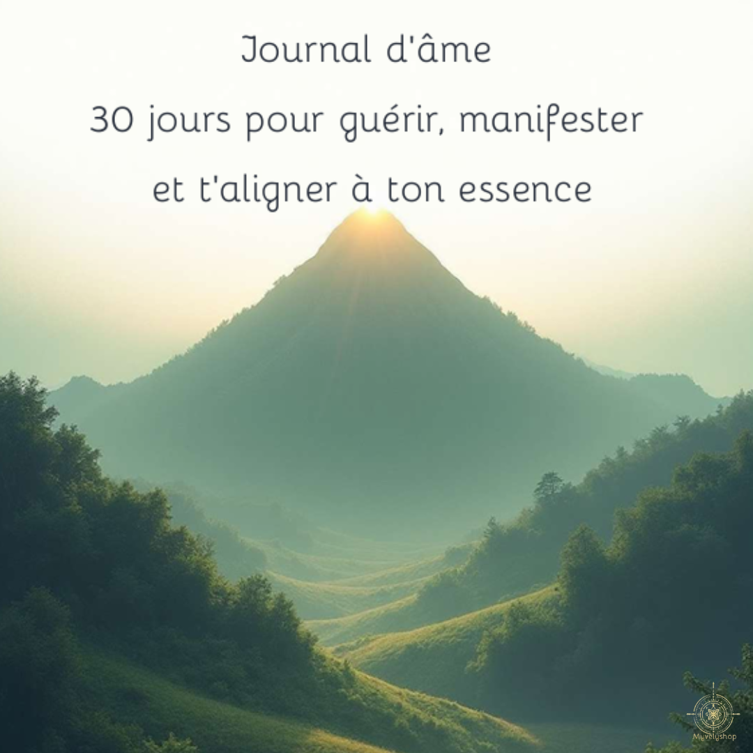 Couverture de l'e-book Journal d'âme par Myvelyshop - 30 jours pour guérir et s'aligner à son essence.
