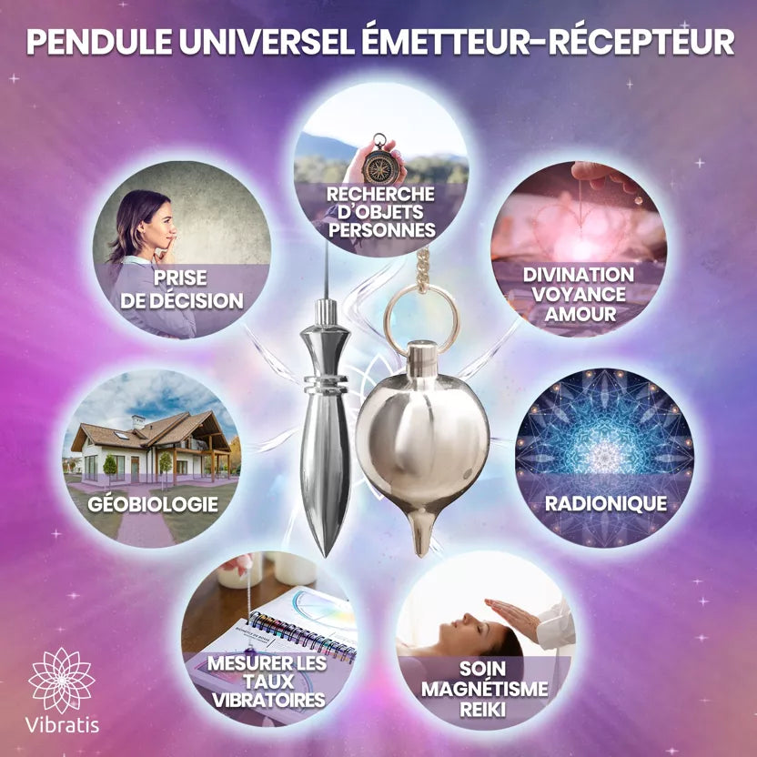 Pack duo de pendules divinatoires Égyptien Thot et Goutte d'eau Myvelyshop pendule universel