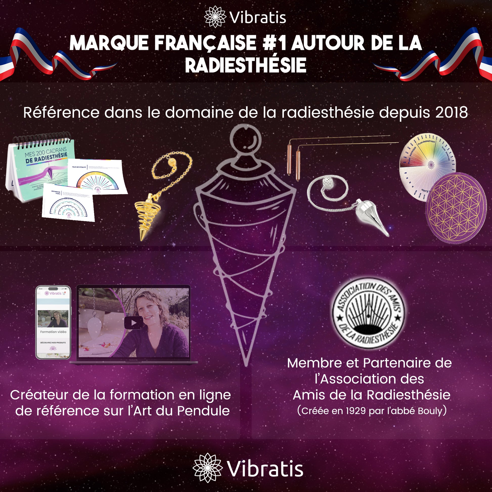 Pendule divinatoire en pierre d'œil de tigre naturelle forme cône avec pochon Myvelyshop référence domaine de la radiesthésie