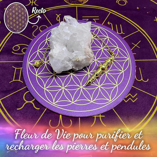 Fleur-de-Vie-en-Bois-pour-Recharger-Les-Pierres myvelyshop avec pendule et et pierre